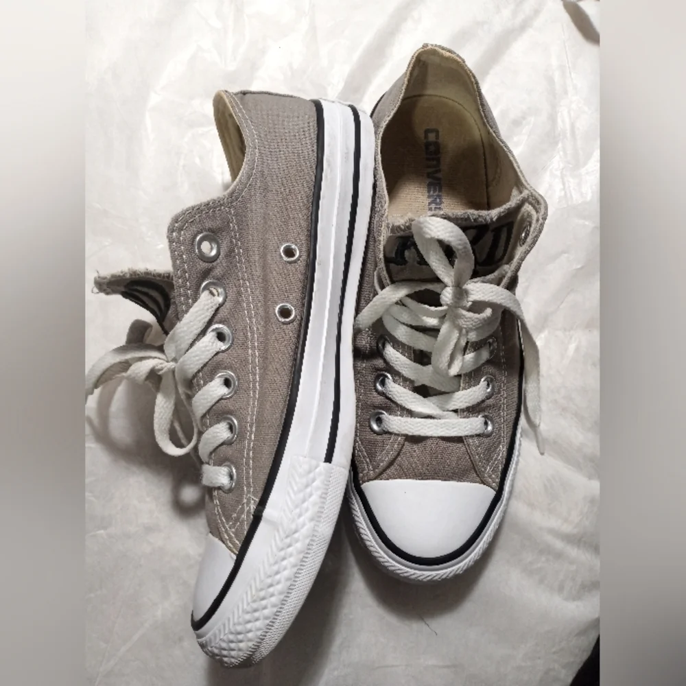 Converse Gray and White Low-Top Sneakers